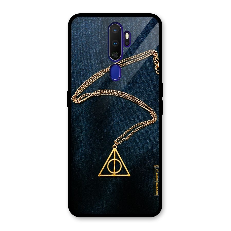 Golden Chain Glass Back Case for Oppo A9 (2020)