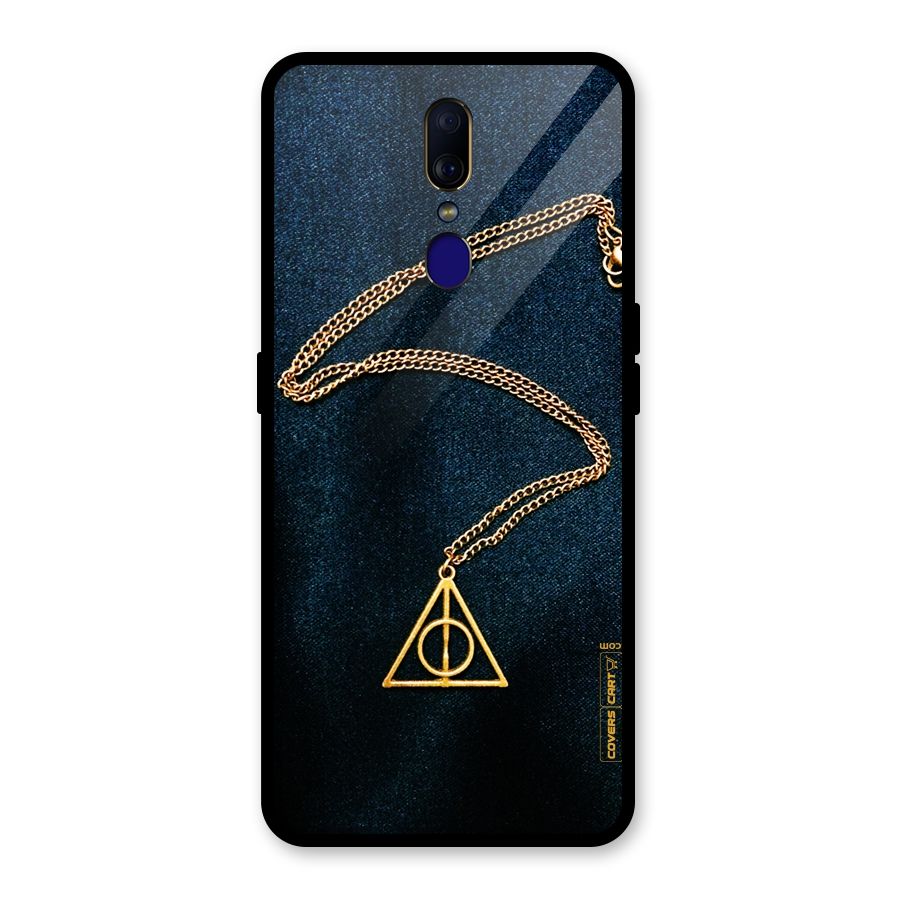 Golden Chain Glass Back Case for Oppo F11