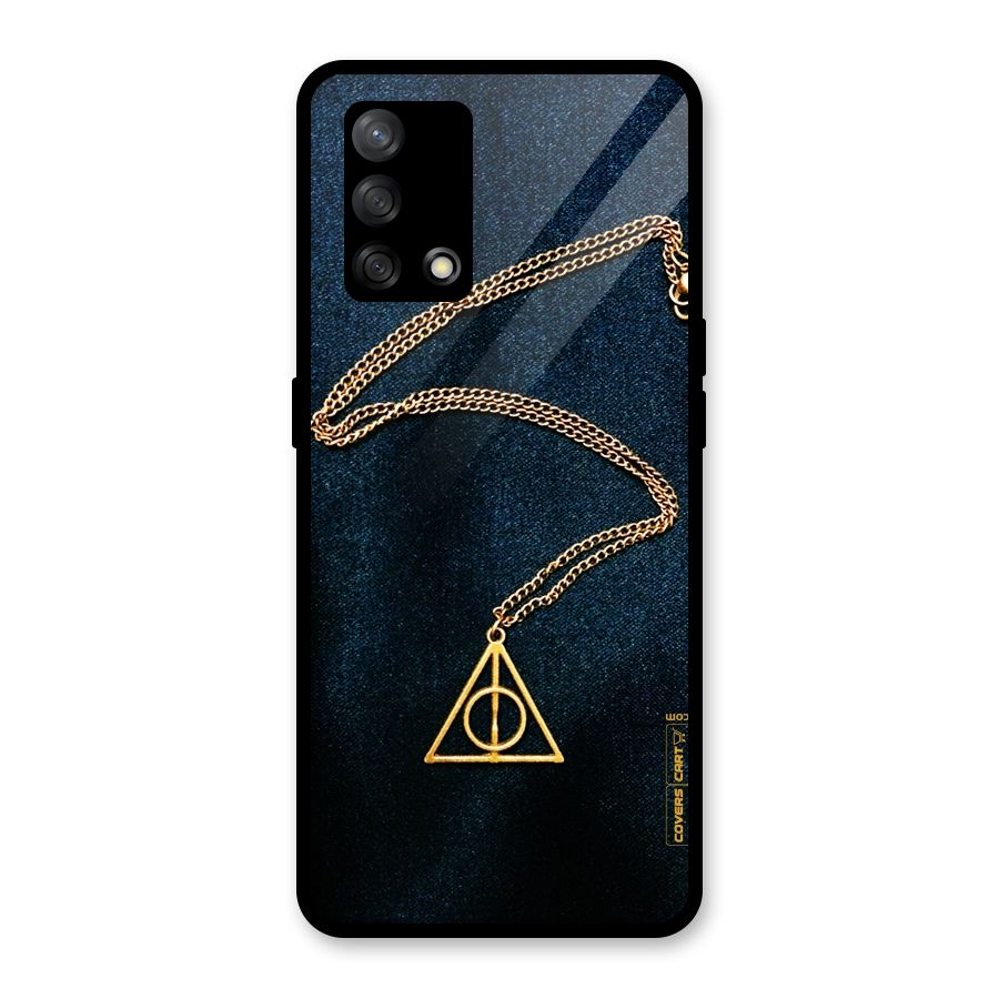 Golden Chain Glass Back Case for Oppo F19