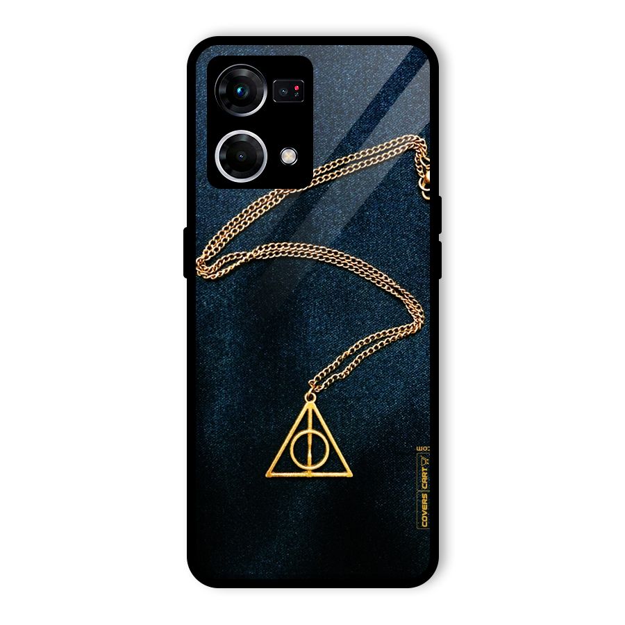 Golden Chain Glass Back Case for Oppo F21 Pro 4G