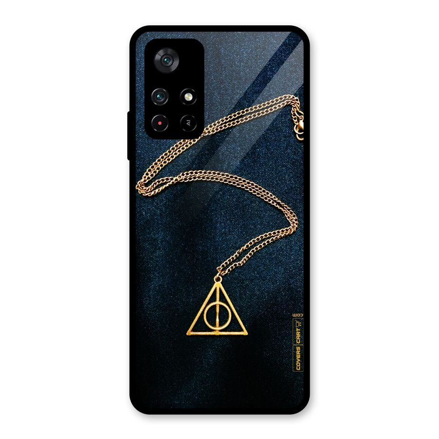 Golden Chain Glass Back Case for Poco M4 Pro 5G