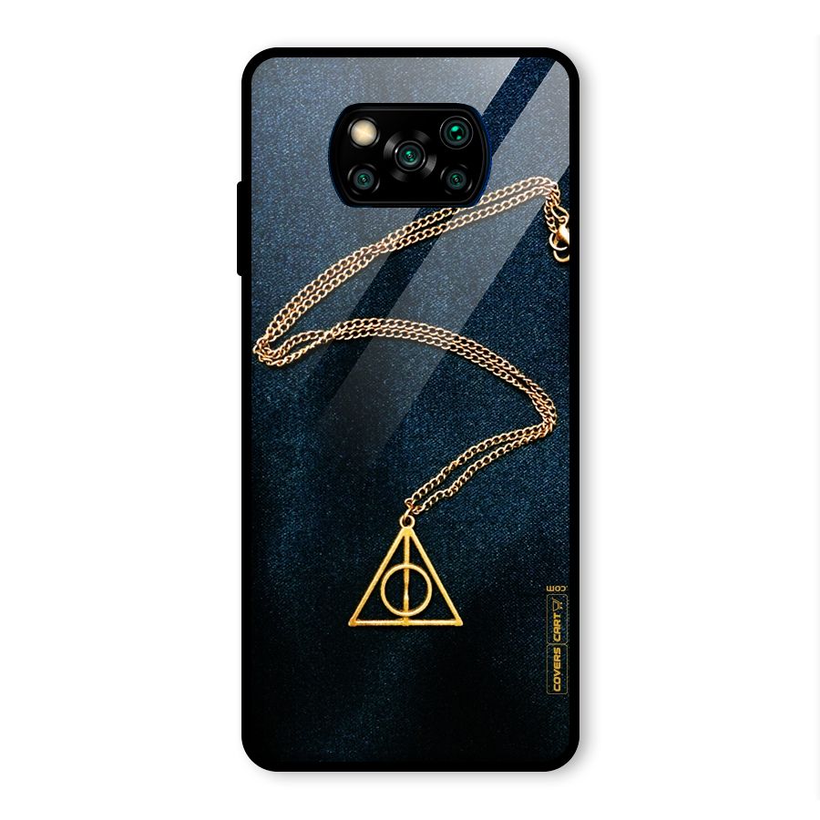 Golden Chain Glass Back Case for Poco X3 Pro