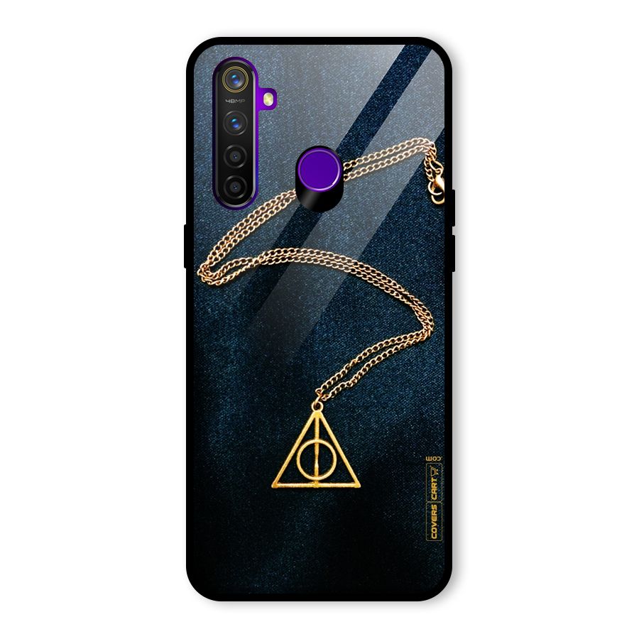 Golden Chain Glass Back Case for Realme 5 Pro