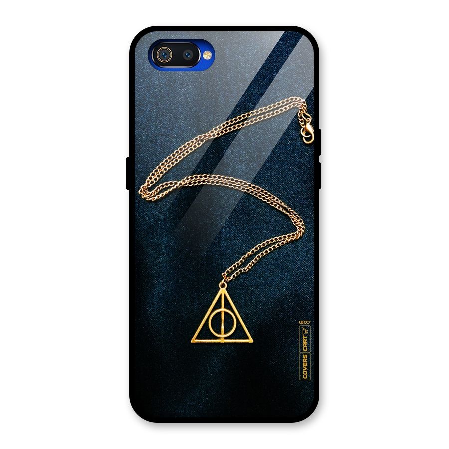 Golden Chain Glass Back Case for Realme C2