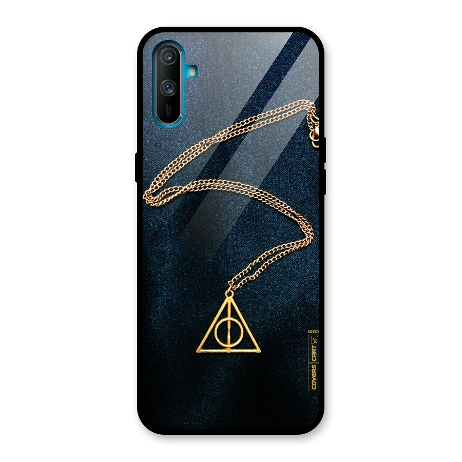 Golden Chain Glass Back Case for Realme C3