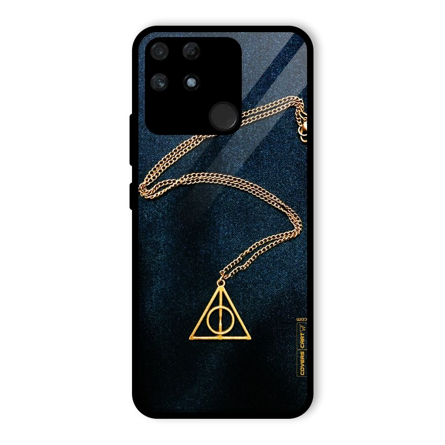 Golden Chain Glass Back Case for Realme Narzo 50A