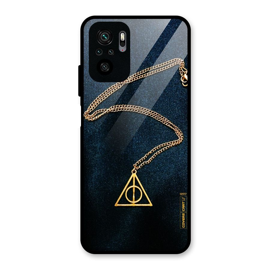 Golden Chain Glass Back Case for Redmi Note 10S