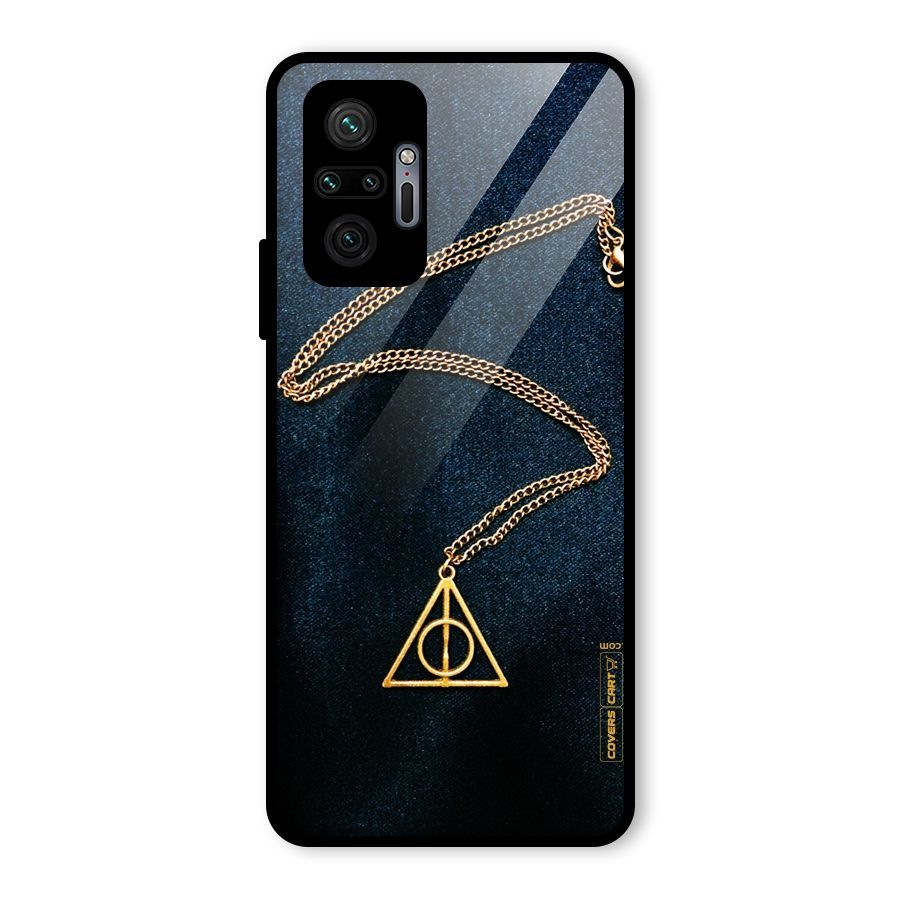 Golden Chain Glass Back Case for Redmi Note 10 Pro Max