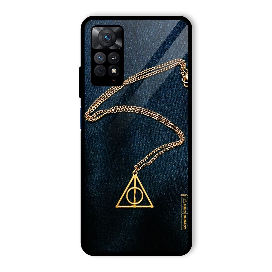 Golden Chain Glass Back Case for Redmi Note 11 Pro