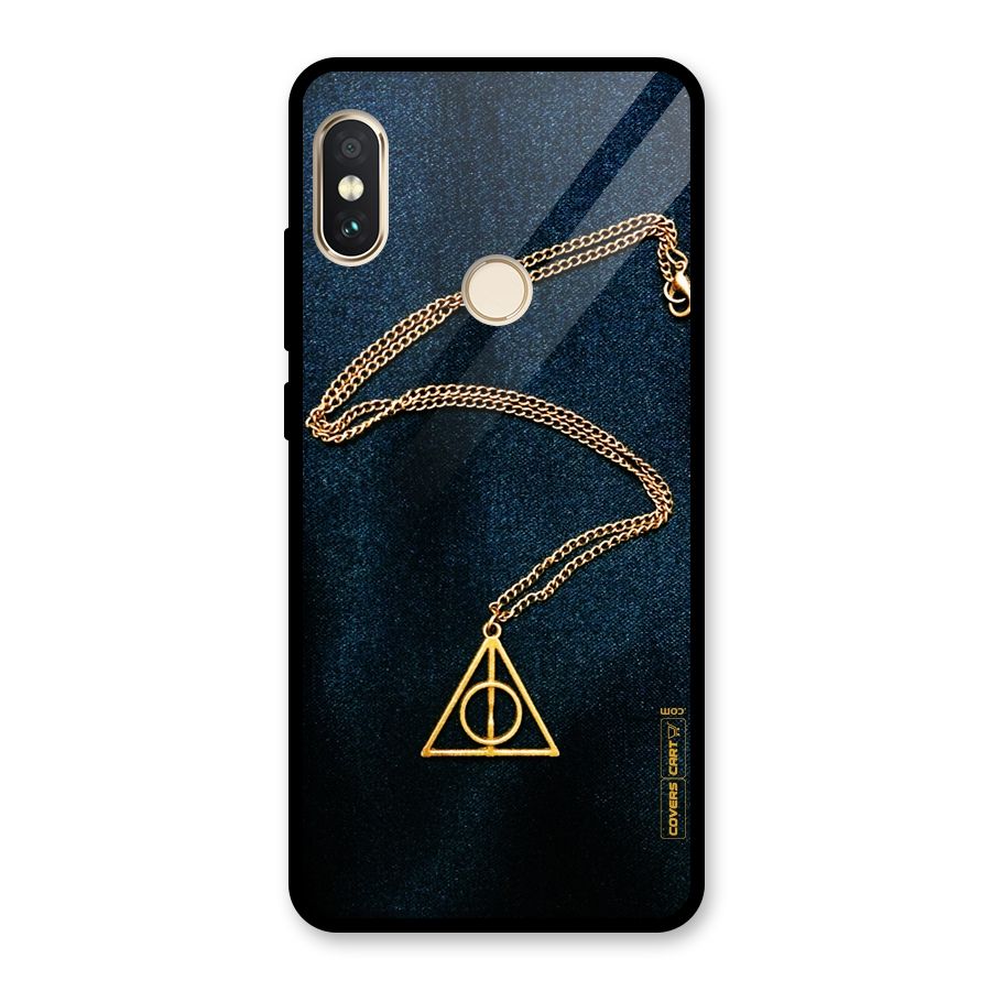 Golden Chain Glass Back Case for Redmi Note 5 Pro