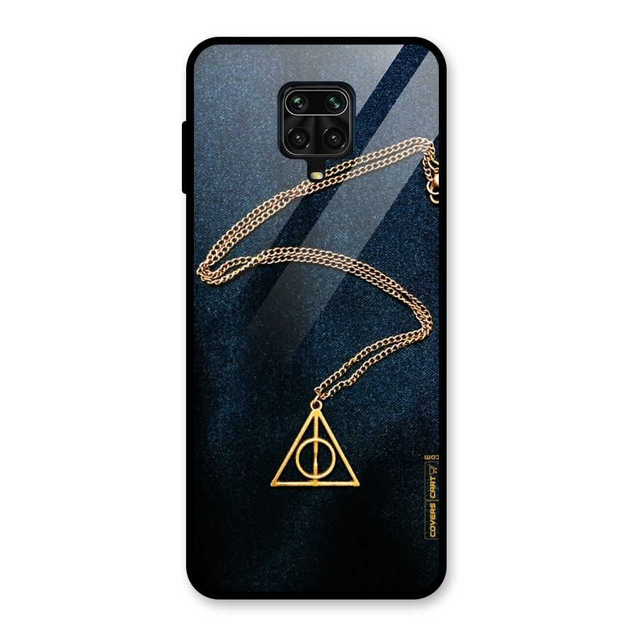Golden Chain Glass Back Case for Redmi Note 9 Pro Max
