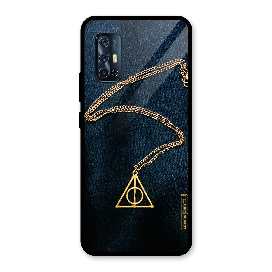 Golden Chain Glass Back Case for Vivo V17