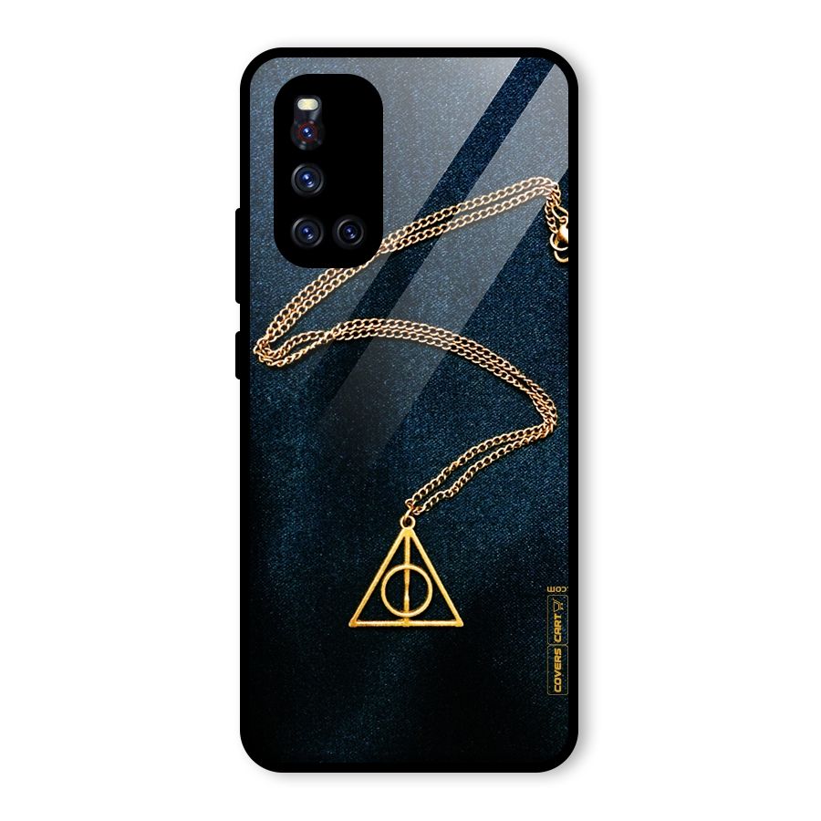 Golden Chain Glass Back Case for Vivo V19