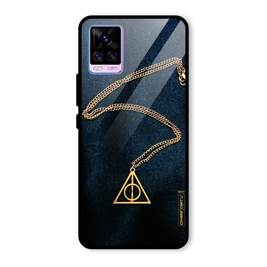 Golden Chain Glass Back Case for Vivo V20 Pro