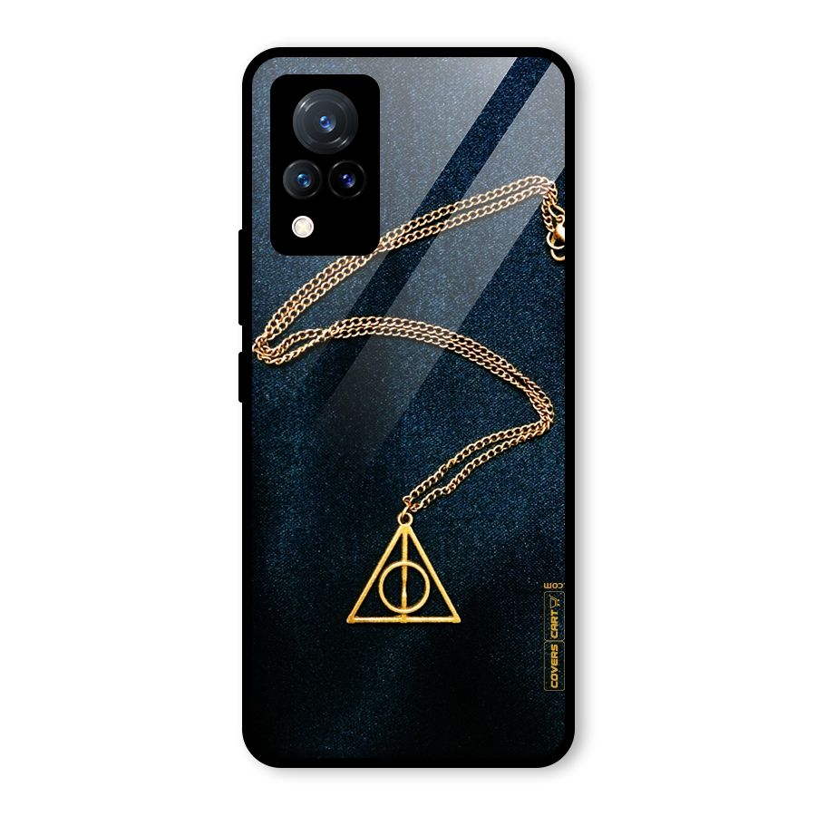 Golden Chain Glass Back Case for Vivo V21 5G
