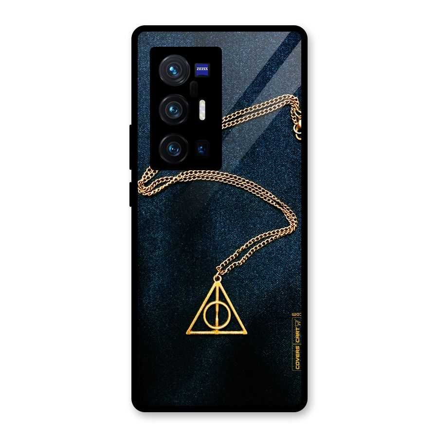Golden Chain Glass Back Case for Vivo X70 Pro Plus
