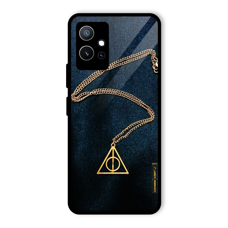 Golden Chain Glass Back Case for Vivo Y75 5G