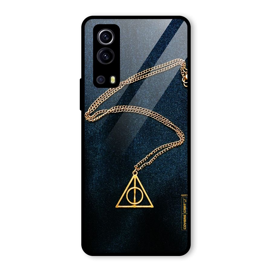 Golden Chain Glass Back Case for Vivo iQOO Z3