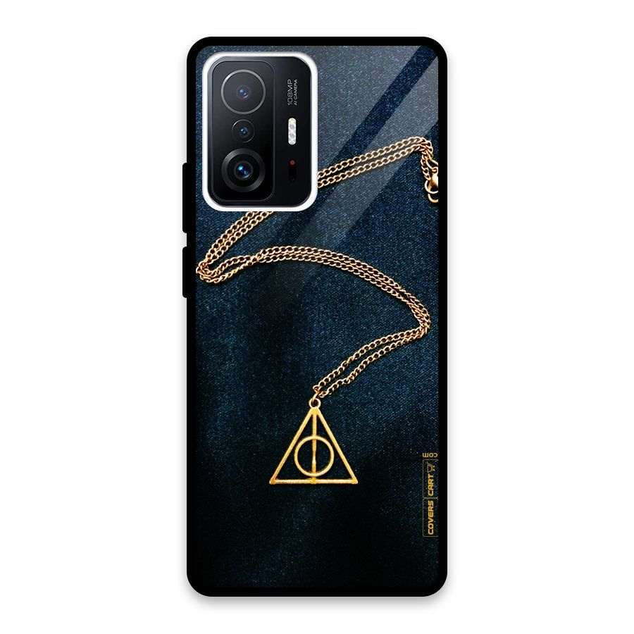 Golden Chain Glass Back Case for Xiaomi 11T Pro