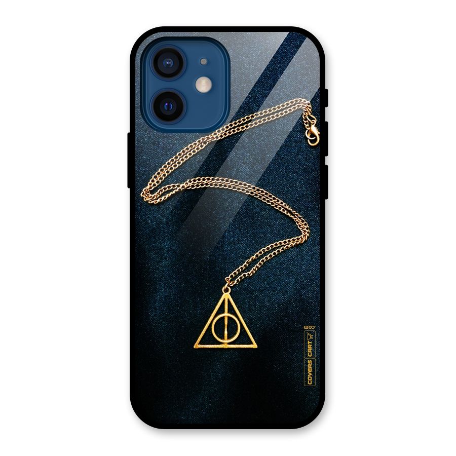 Golden Chain Glass Back Case for iPhone 12 Mini