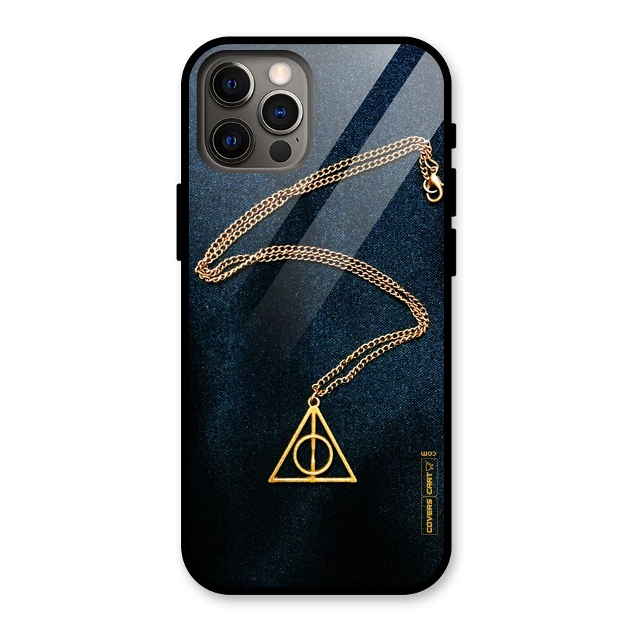 Golden Chain Glass Back Case for iPhone 12 Pro