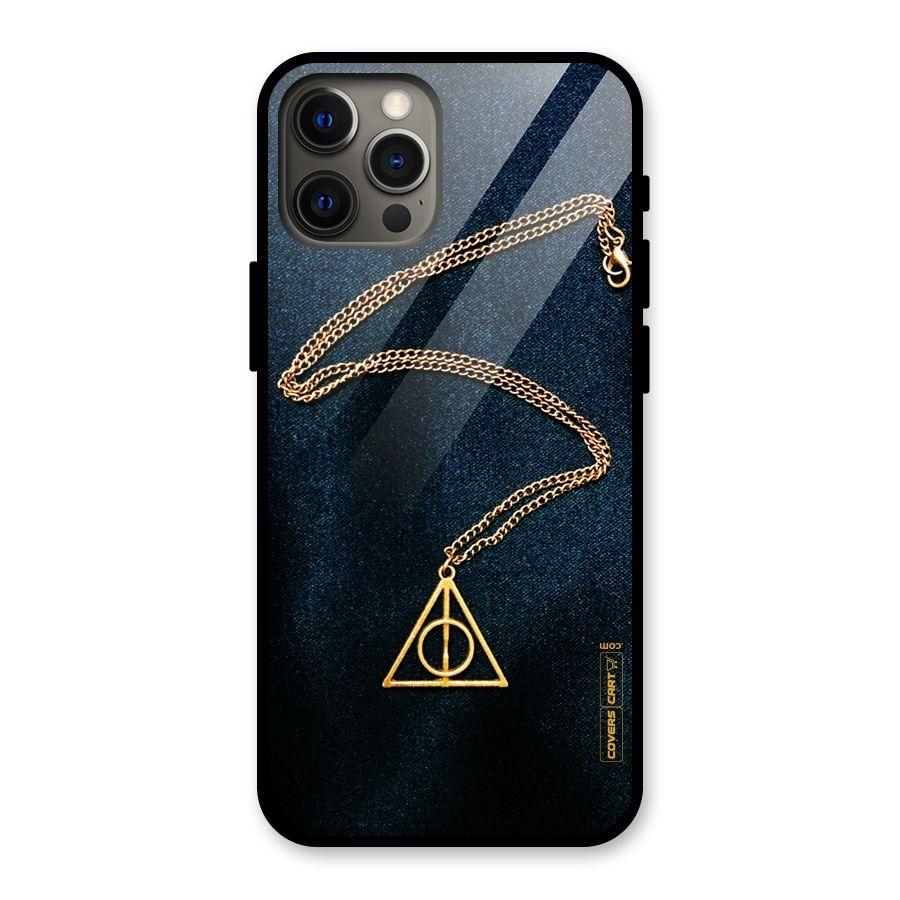 Golden Chain Glass Back Case for iPhone 12 Pro Max