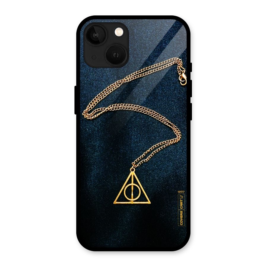 Golden Chain Glass Back Case for iPhone 13