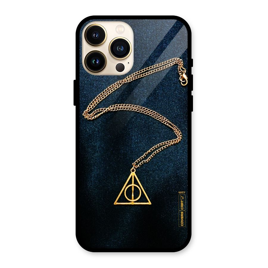 Golden Chain Glass Back Case for iPhone 13 Pro Max