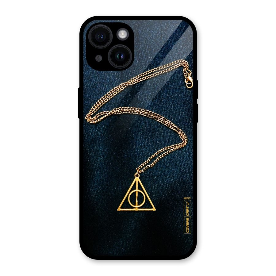 Golden Chain Glass Back Case for iPhone 14