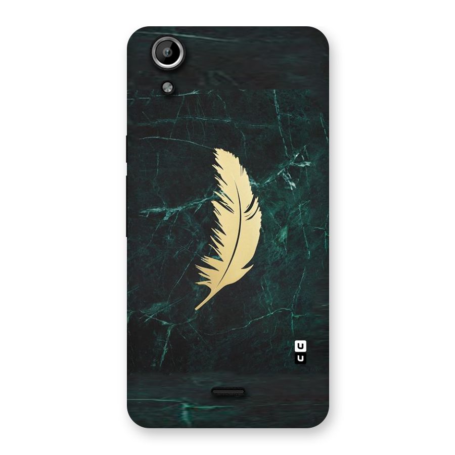 Golden Feather Back Case for Micromax Canvas Selfie Lens Q345