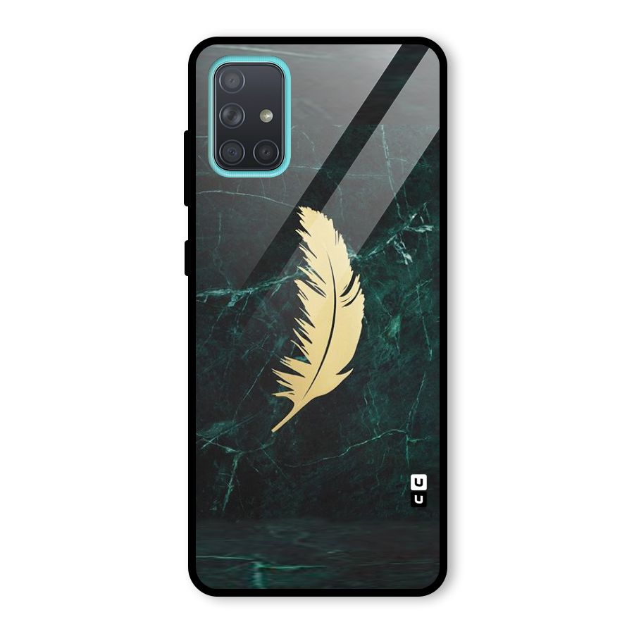 Golden Feather Glass Back Case for Galaxy A71