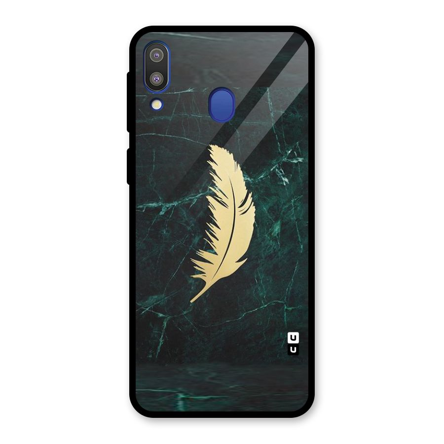 Golden Feather Glass Back Case for Galaxy M20