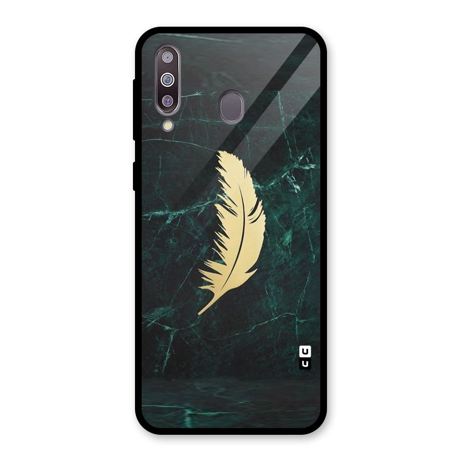 Golden Feather Glass Back Case for Galaxy M30