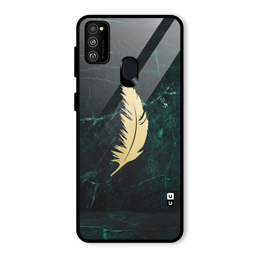 Golden Feather Glass Back Case for Galaxy M30s