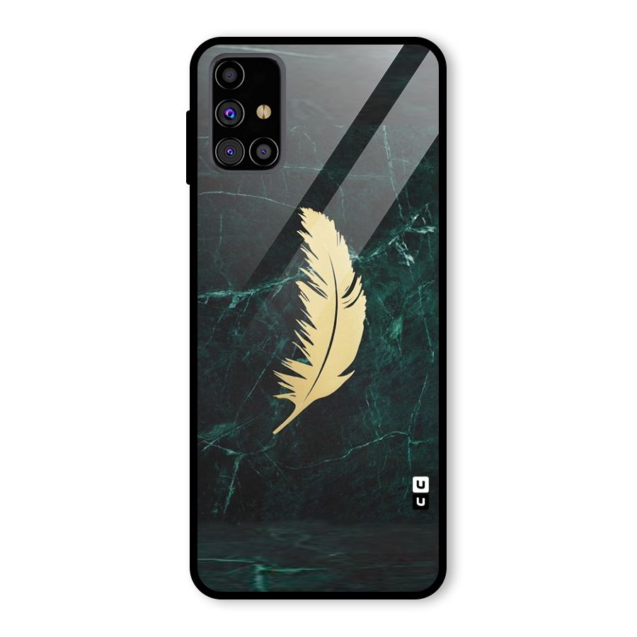 Golden Feather Glass Back Case for Galaxy M31s