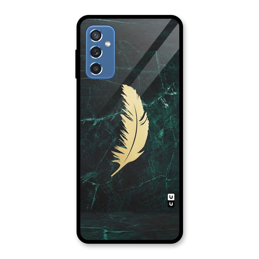 Golden Feather Glass Back Case for Galaxy M52 5G