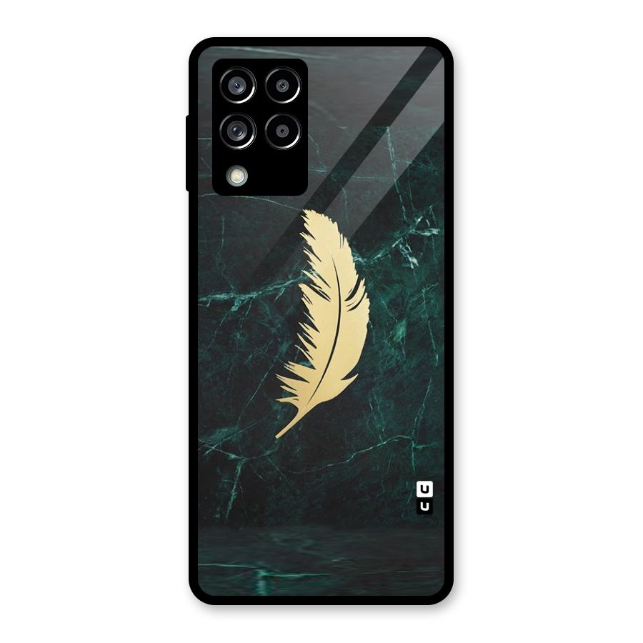 Golden Feather Glass Back Case for Galaxy M53 5G