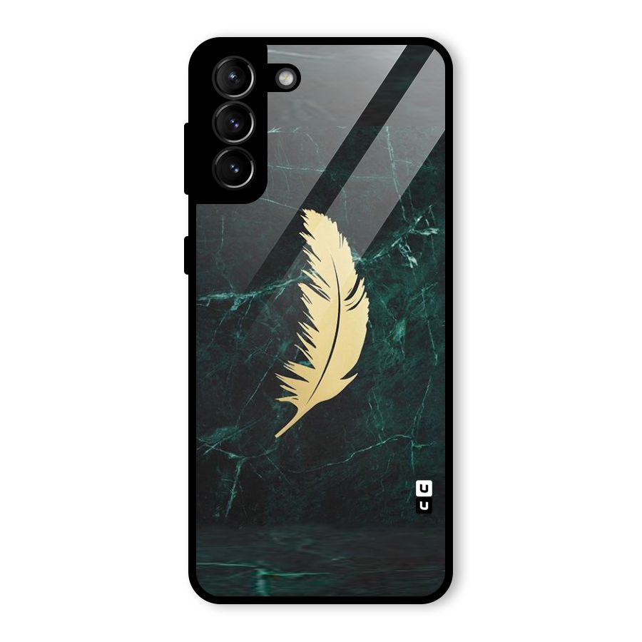 Golden Feather Glass Back Case for Galaxy S21 Plus