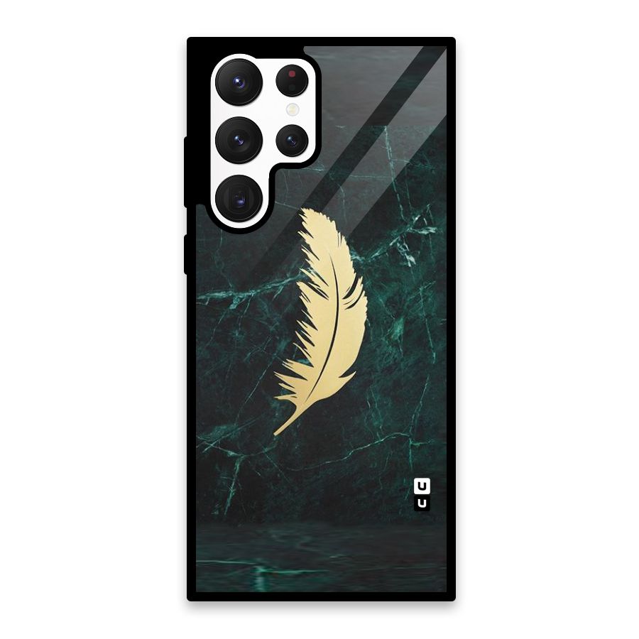 Golden Feather Glass Back Case for Galaxy S22 Ultra 5G