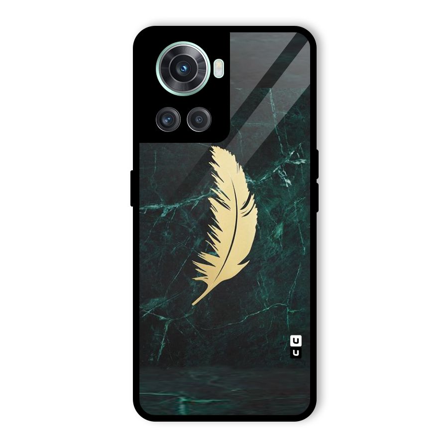 Golden Feather Glass Back Case for OnePlus 10R
