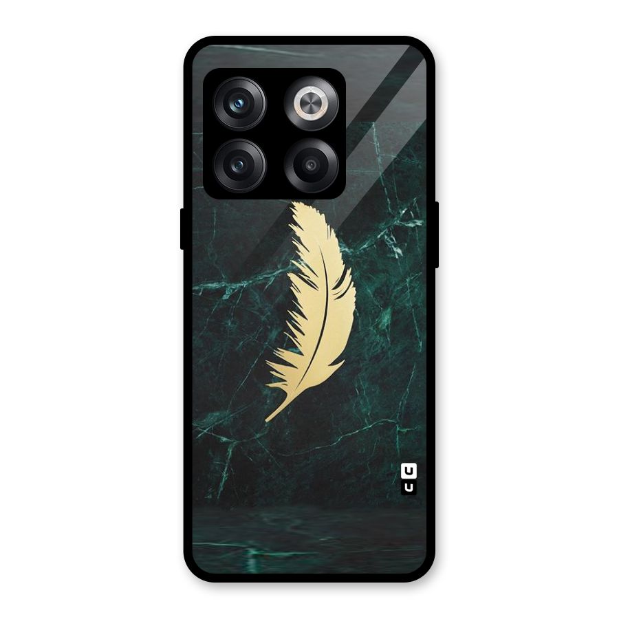Golden Feather Glass Back Case for OnePlus 10T
