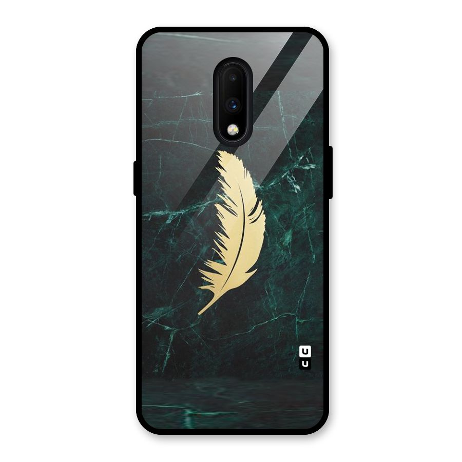 Golden Feather Glass Back Case for OnePlus 7