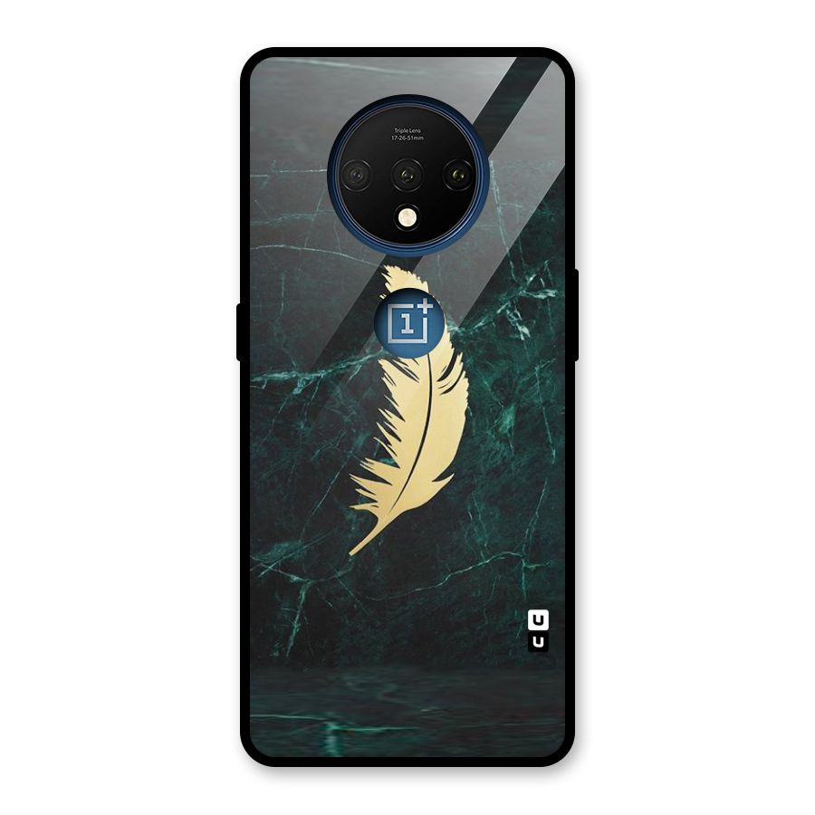 Golden Feather Glass Back Case for OnePlus 7T