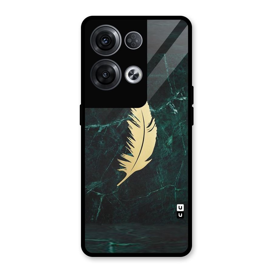 Golden Feather Glass Back Case for Oppo Reno8 Pro 5G