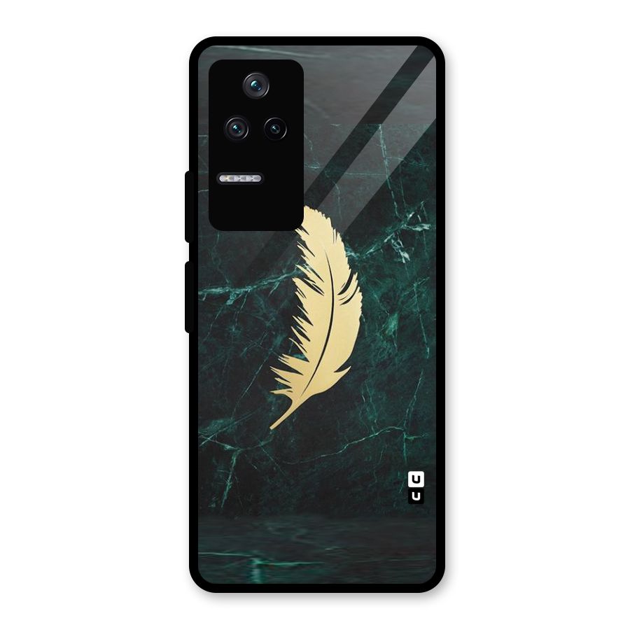Golden Feather Glass Back Case for Poco F4 5G