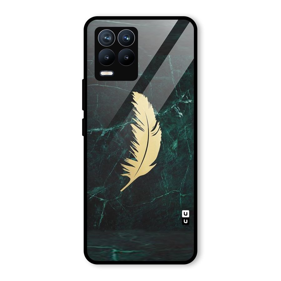 Golden Feather Glass Back Case for Realme 8