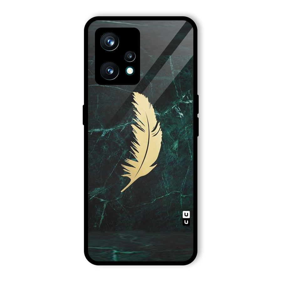 Golden Feather Glass Back Case for Realme 9 Pro Plus 5G