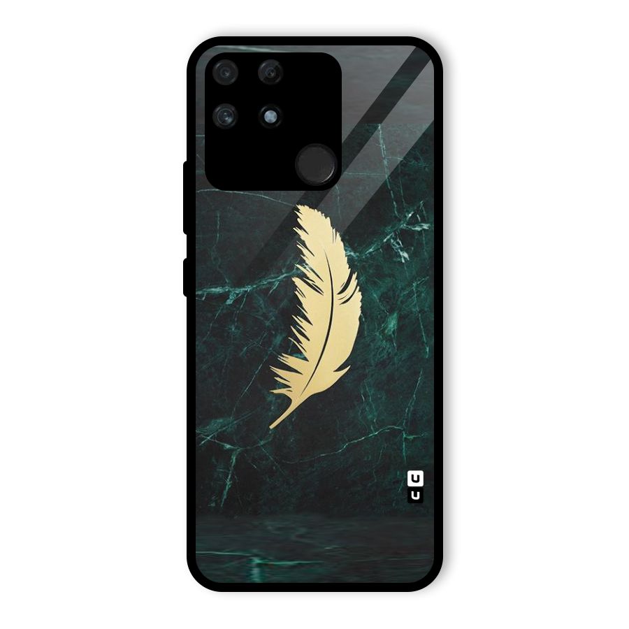 Golden Feather Glass Back Case for Realme Narzo 50A