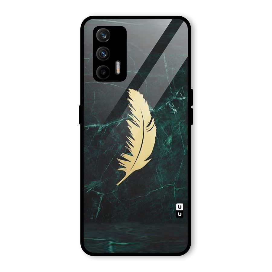 Golden Feather Glass Back Case for Realme X7 Max