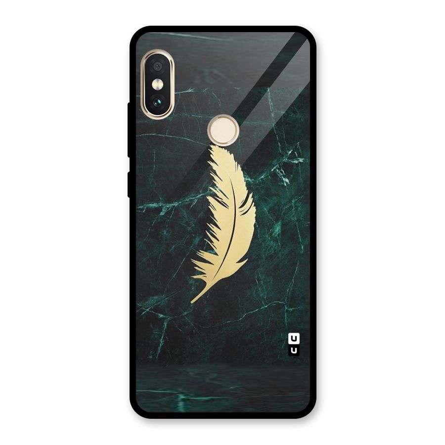 Golden Feather Glass Back Case for Redmi Note 5 Pro